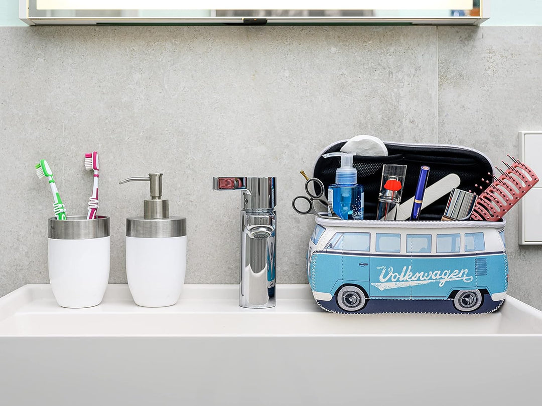 BRISA VW Collection - T1 Bulli Bus Kulturbeutel Kosmetiktasche | Volkswagen Universaltasche Waschbeu