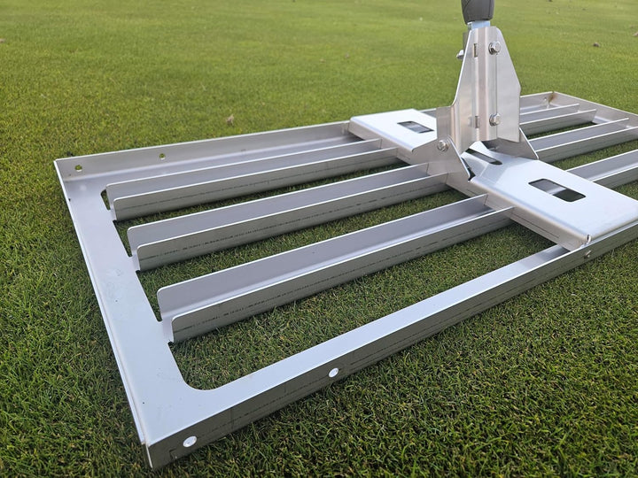 Edelstahl Rasenrakel L in 80cm Breite und Adapter für Wolf Systemaufnahme