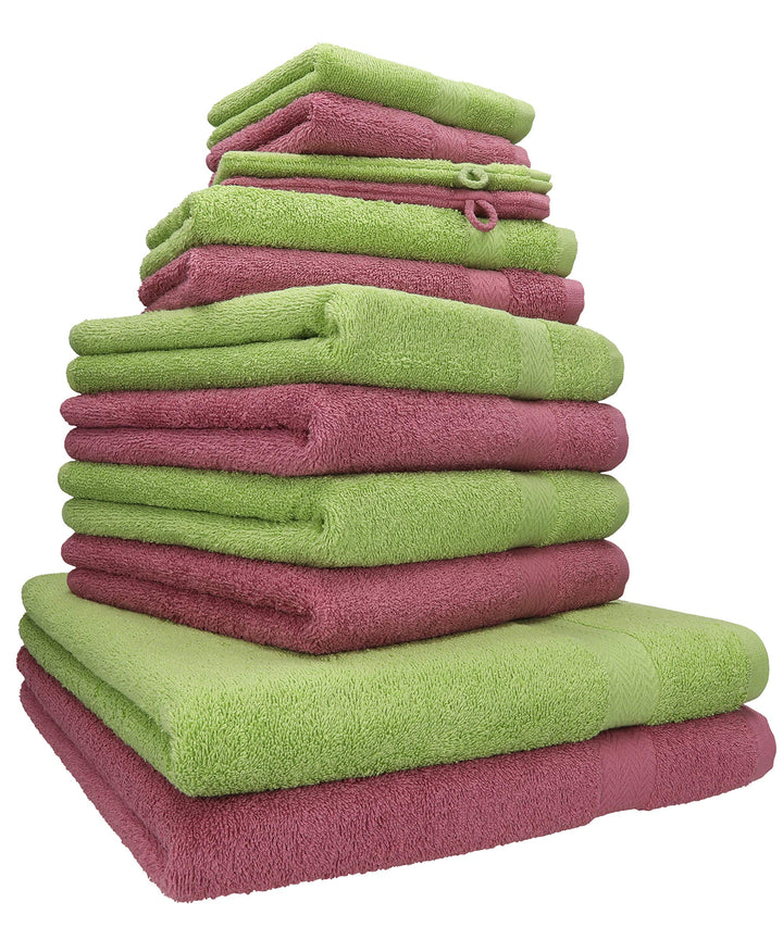 Betz 12-TLG. Handtuch Set Premium 100% Baumwolle 2 Duschtücher 4 Handtücher 2 Gästetücher 2 Seiftüch