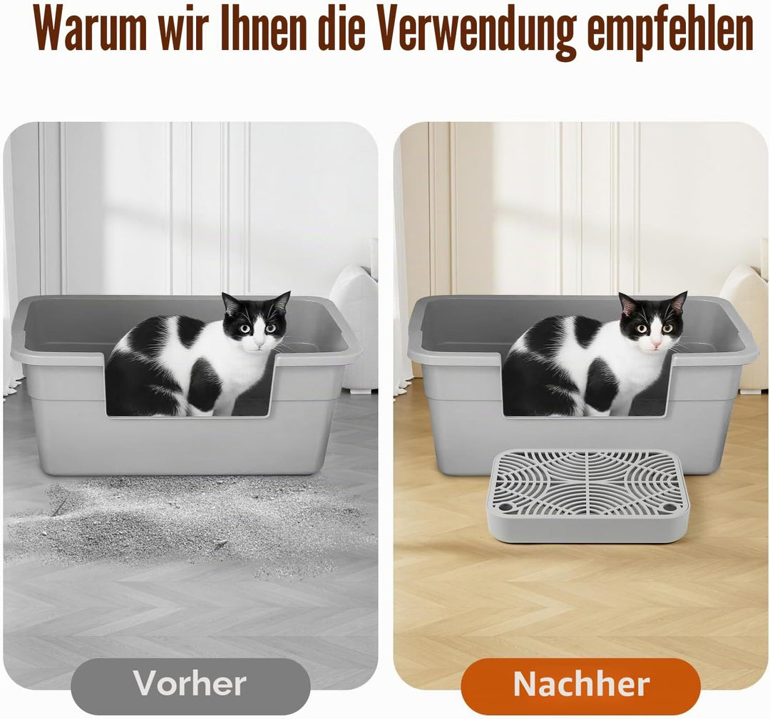 Kunststoff Katzentreppe, Katzentoilettenrampe mit Filterfunktion, Katzenstreu-Filterpedal für Kätzch