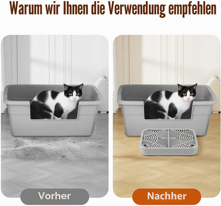 Kunststoff Katzentreppe, Katzentoilettenrampe mit Filterfunktion, Katzenstreu-Filterpedal für Kätzch