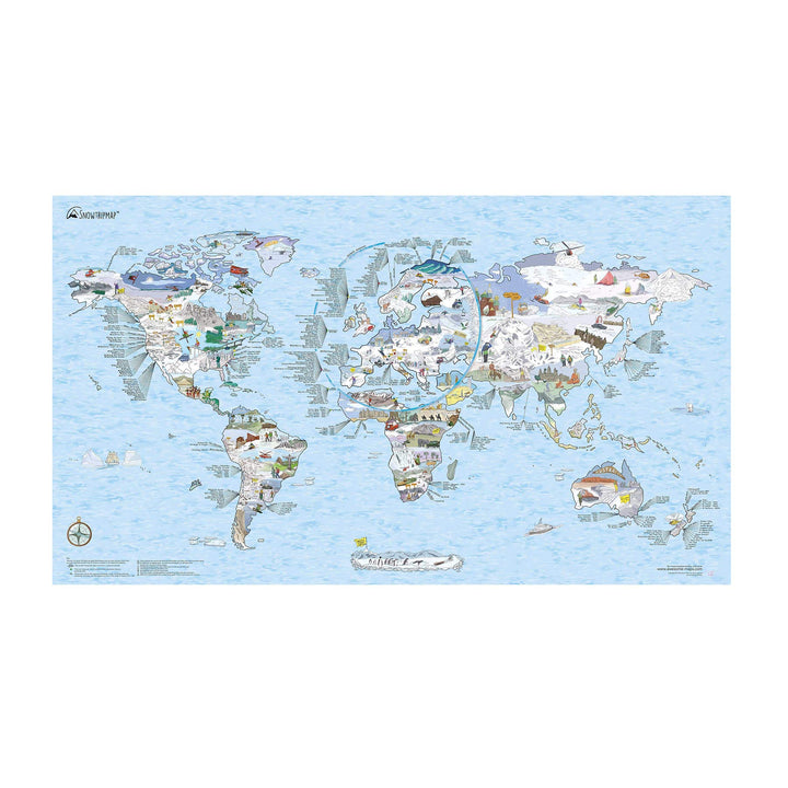 Wintersport Weltkarte | AWESOME MAPS | Entdecke die 400 Prächtigsten Peaks & Pisten der Welt - 97,5
