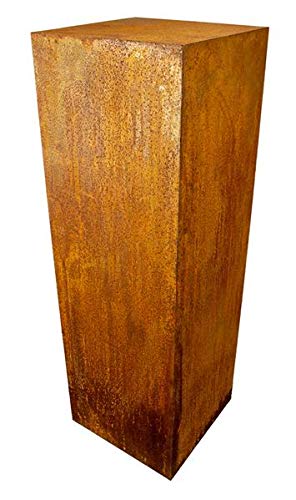Manufaktur Lichtbogen Rost Säule 100 x 33 x 33 cm quadratisch Edelrost Gartendeko, 100 x 33 x 33 cm