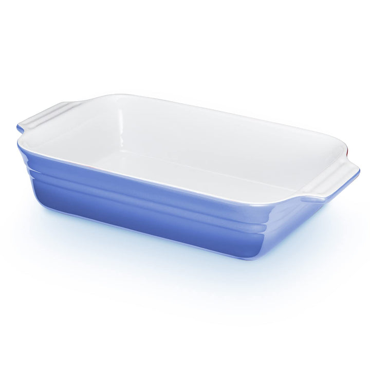 KHG Auflaufform gross 40 cm Hellblau für 4-6 Personen, Kapazität 3 Liter, Ofenform Keramik Steingut