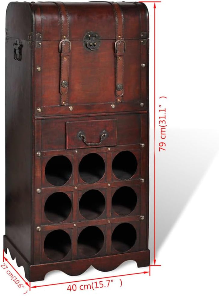 vidaXL Holz Flaschenregal 9 Flaschen Truhe Weinregal Weinständer Weinschrank