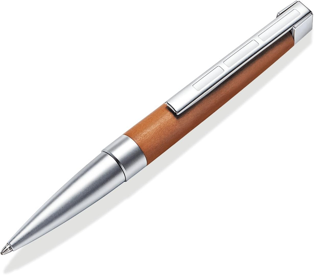 STAEDTLER Initium Lignum Drehkugelschreiber, Pflaumenholz, B, schwarz, Made in Germany, mit edler Ge
