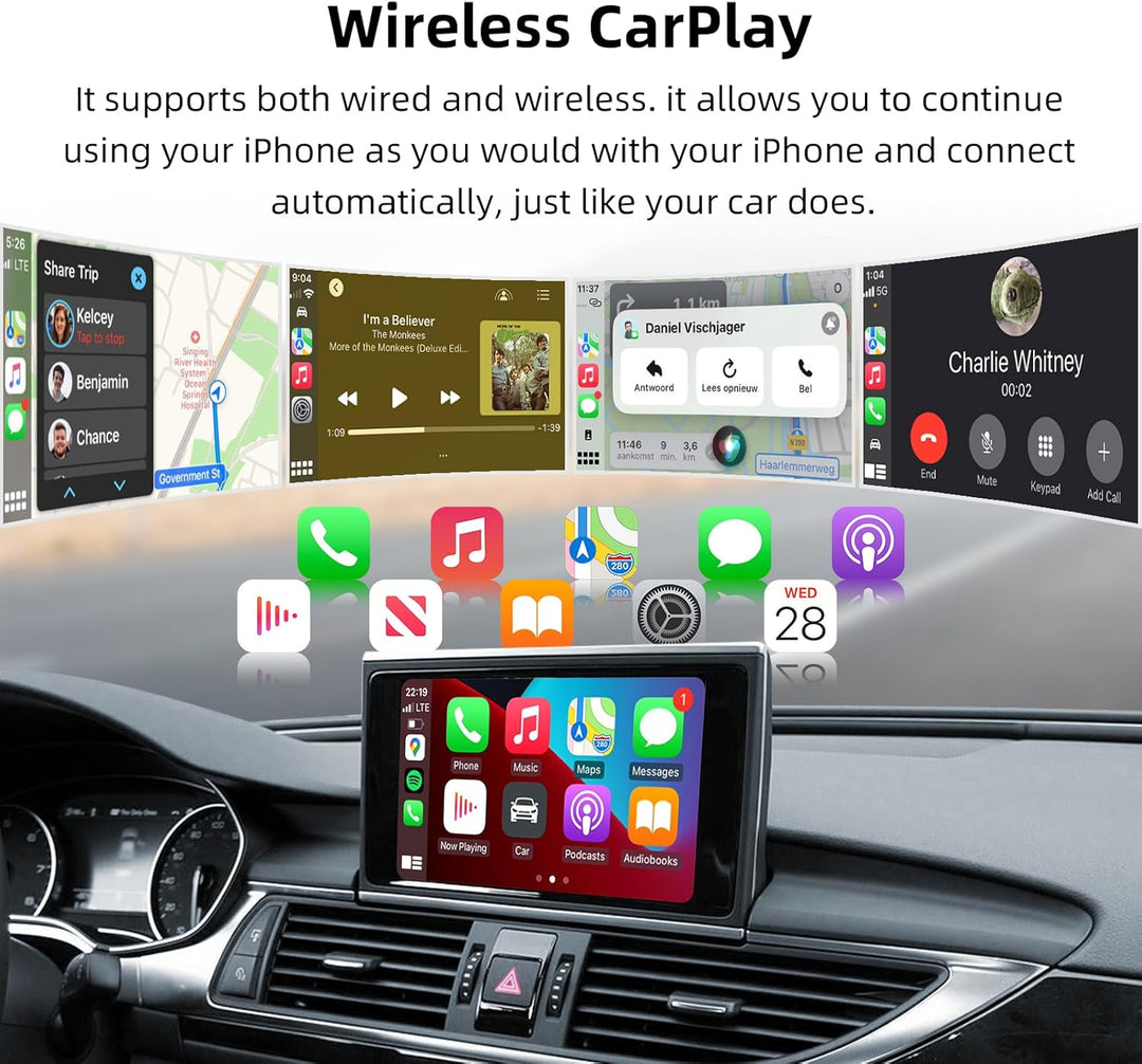 EZoneTronics Wireless CarPlay & Android Auto Retrofit Kit Decoder für Audi A6/A7 2010-2015 mit MMI 3