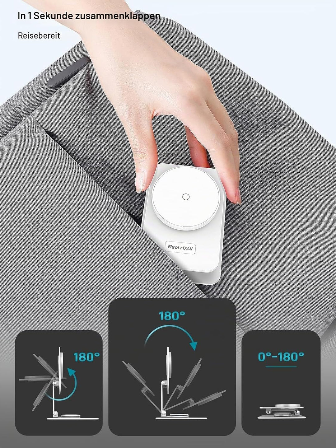 Magnetisches Kabelloses Ladegerät für Samsung Galaxy S25 Ultra/S24, Klappbarer Reise Mag Safe Ladest