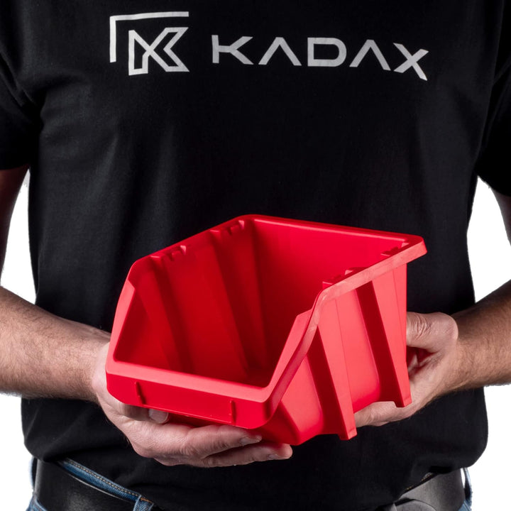 KADAX Werkstatt-Stapelkiste, kleine Sortierbox aus PP Kunststoff, Sichtlagerbox in verschiedenen Grö