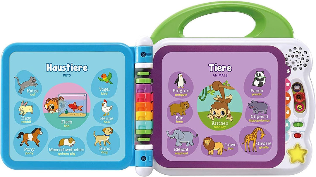 VTech Baby Mein 100-Wörter-Buch – Interaktives Bilderbuch zum Lernen erster Wörter mit 12 bilinguale