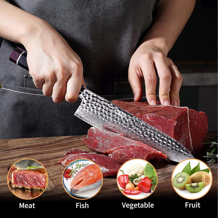 FINDKING Eternity Series Japanisches Kochmesser mit ABS Scheide, Professionelles Küchenmesser, 9Cr18
