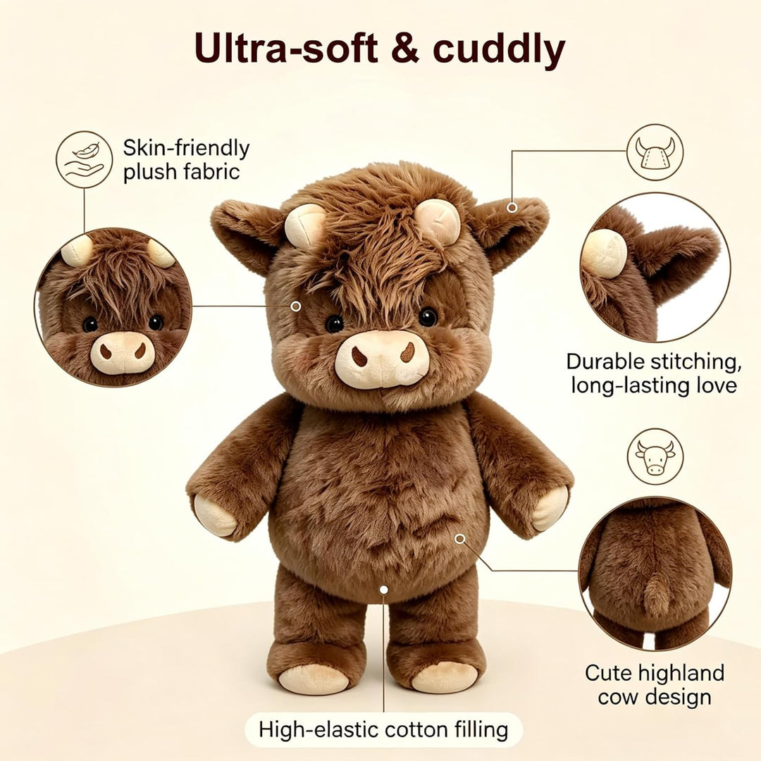 Running Cow Plush 45cm, Kuh Kuscheltier, Laufendes Kalb Plüschtier, Wildschwein Stofftier, Cartoon S