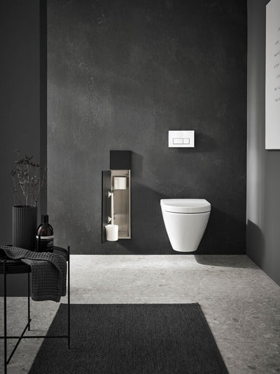 Emco Asis Pure Unterputz-WC-Modul, Badezimmerschrank als Klobürsten- und Toilettenpapierhalter mit e