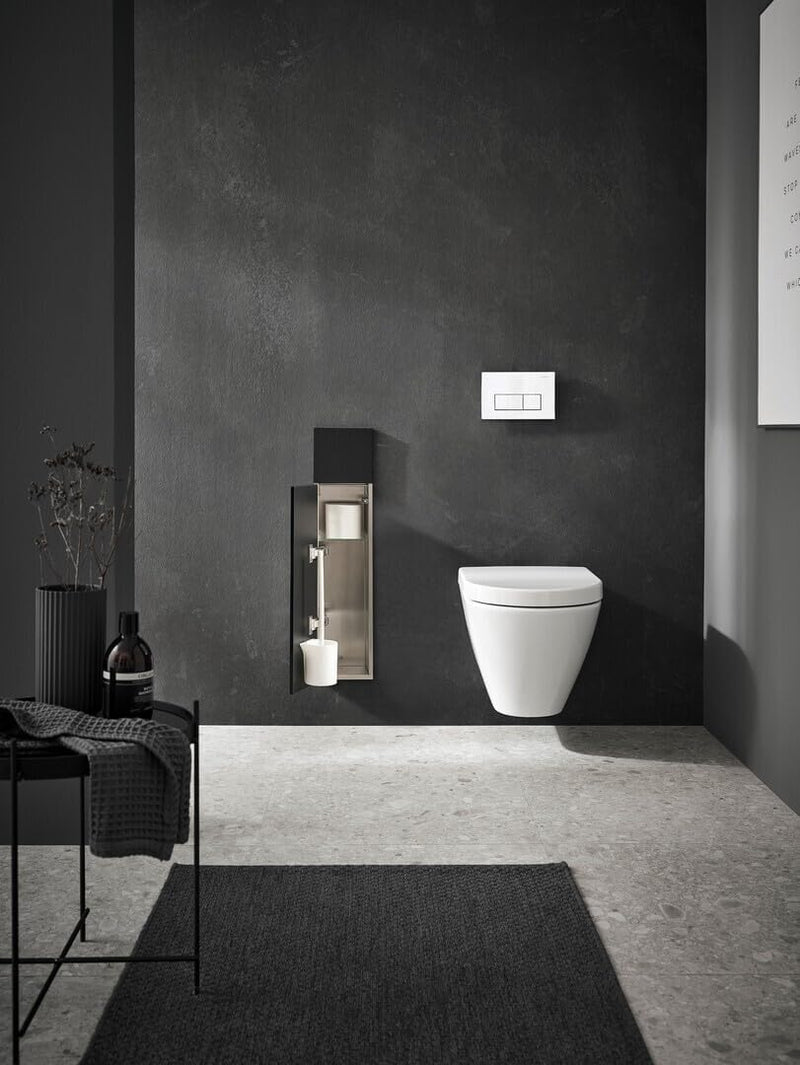 Emco Asis Pure Unterputz-WC-Modul, Badezimmerschrank als Klobürsten- und Toilettenpapierhalter mit e