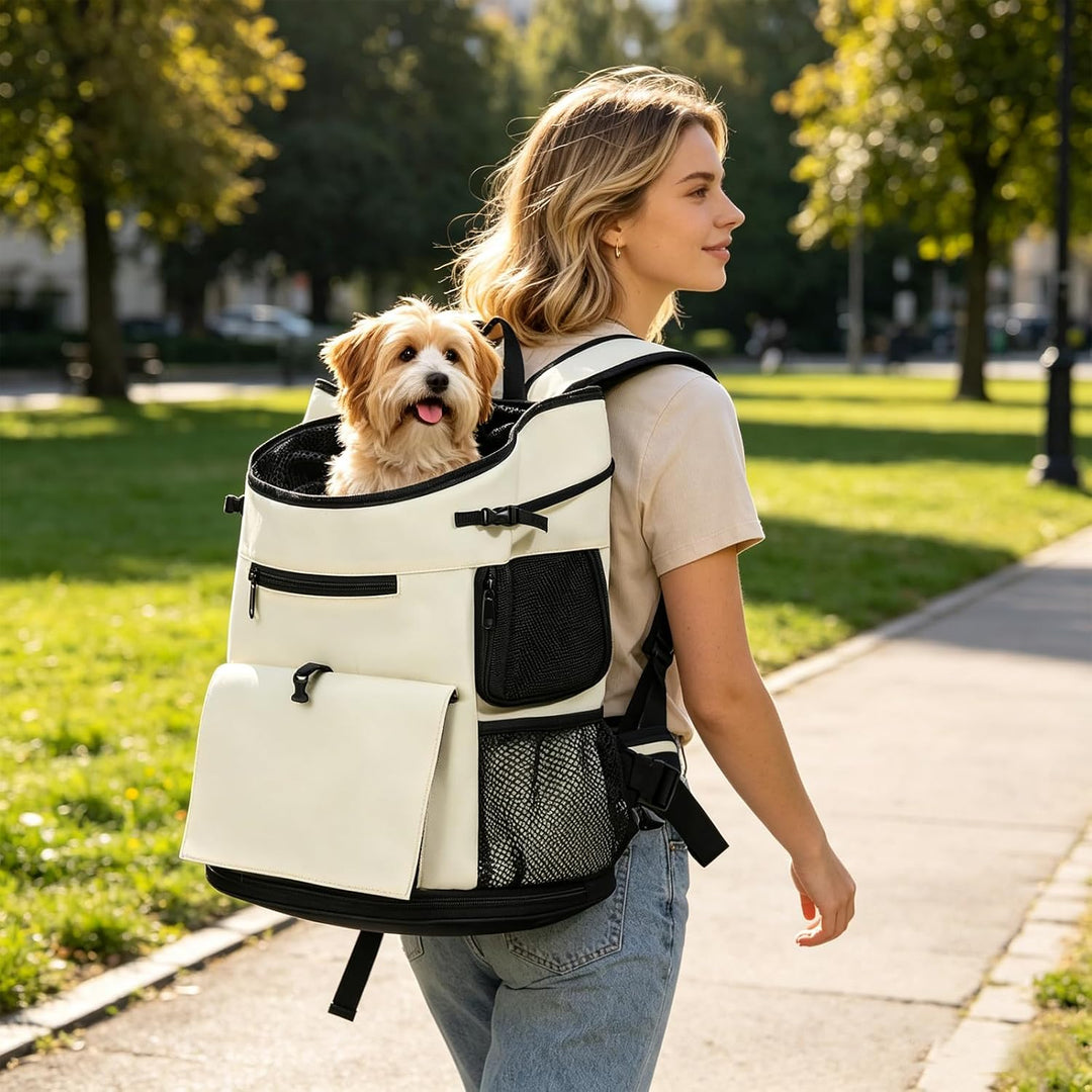 Hundetragerucksack, Haustier Tragetasche mit Gepolsterter Bodenmatte, Haustier Front Hundetragetasch