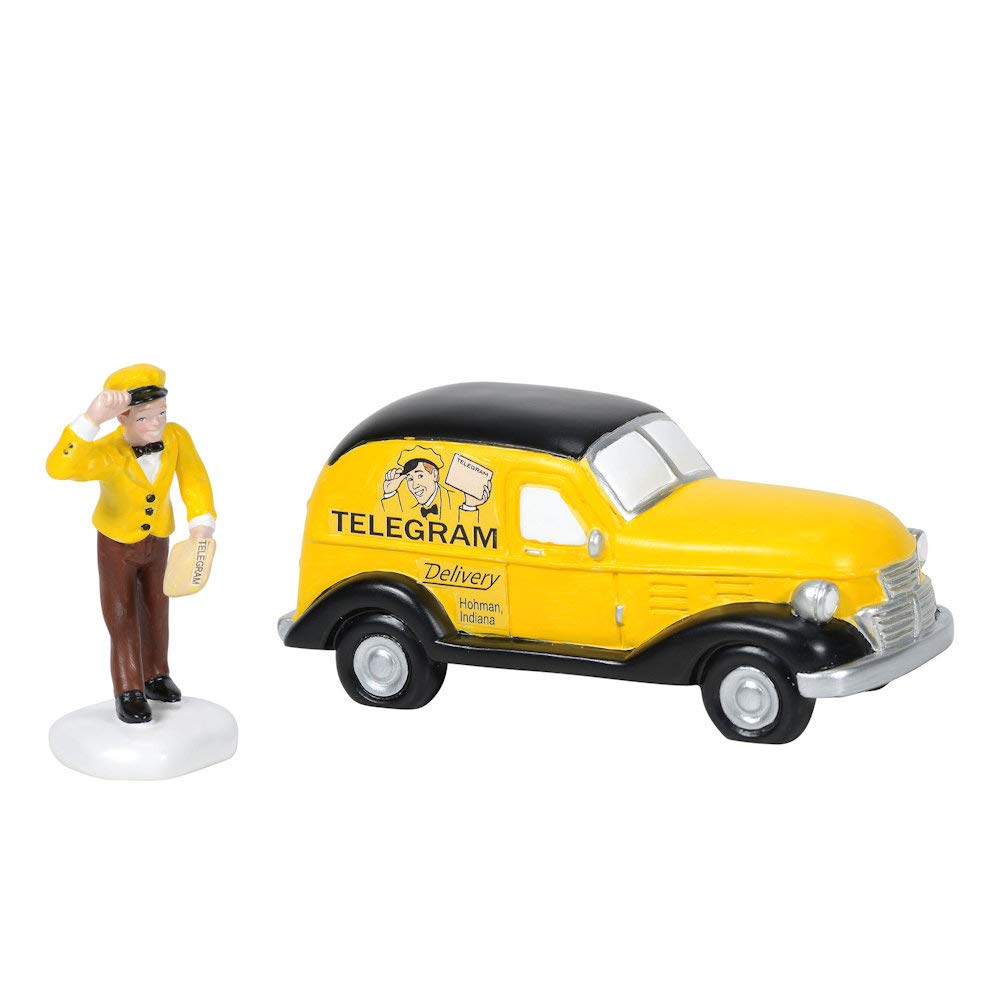 Department 56 A Christmas Story Village Accessories Old Man's Telegram Figurenset, Verschiedene Grös