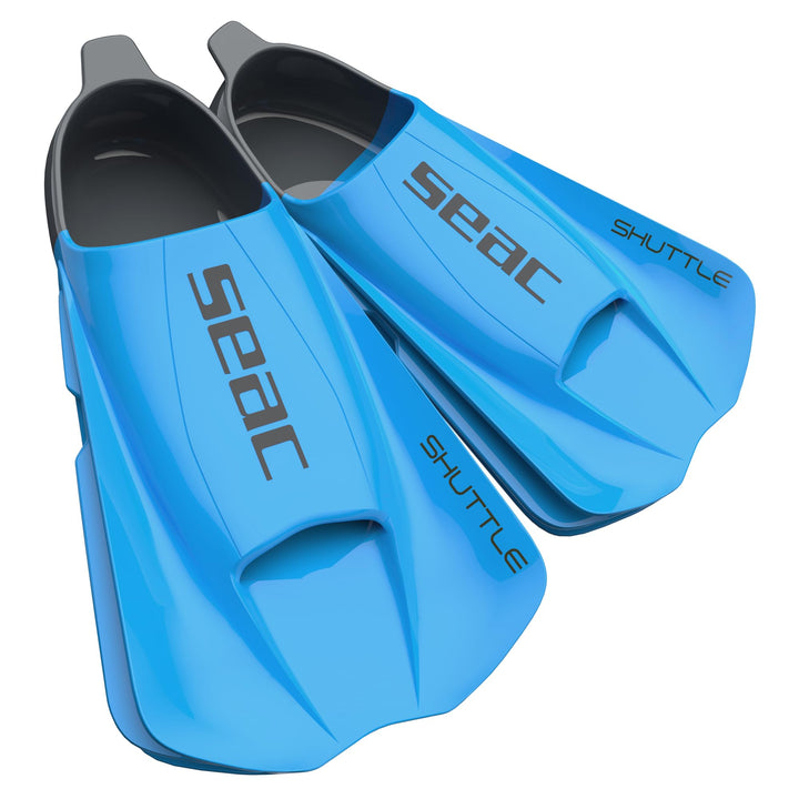 Seac Unisex-Adult Shuttle Flex Kurze Schwimmflossen aus 100% Silikon 43/44 hell blau, 43/44 hell bla