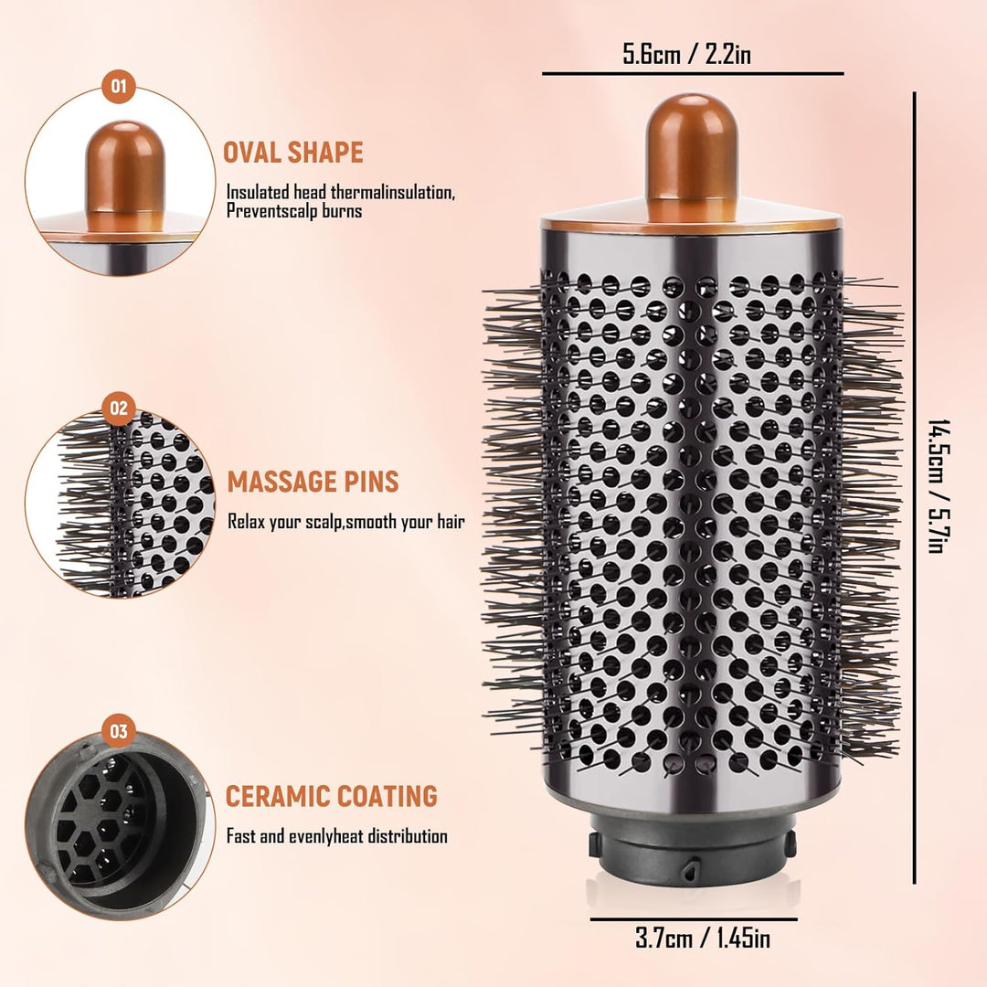 Grosse runde Volumenbürste-Aufsatz für Dyson Airwrap, Mit langen, feinen Borsten, Verbesserte grosse