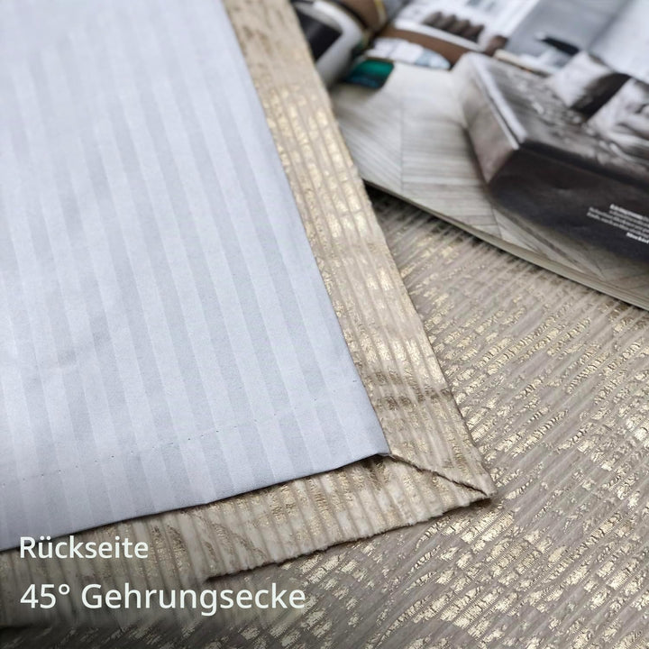 always4u Verdunkelungsvorhang, 2 Stück, 100 % Verdunklung, aus goldfarbenem Samt, mit Ösen, Thermovo