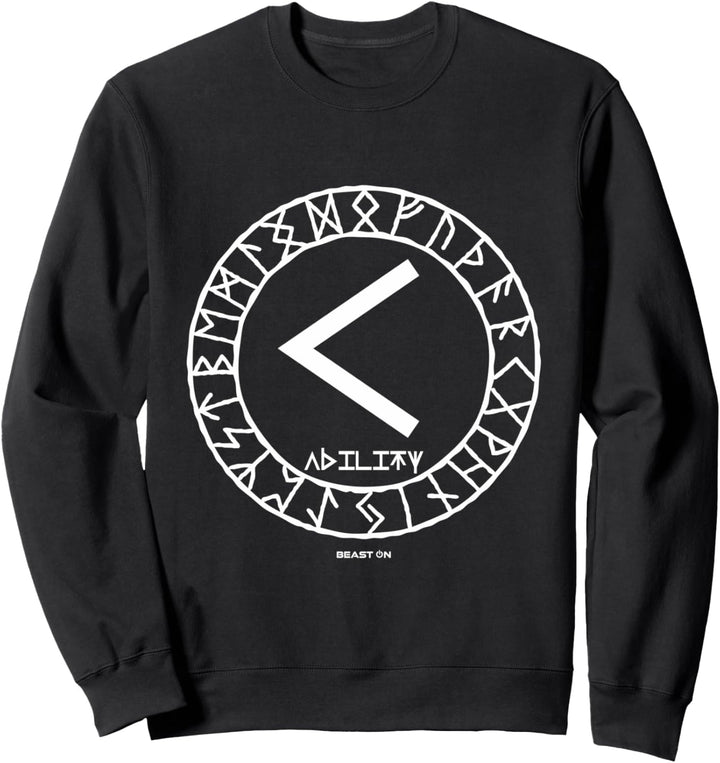 Nordische Rune KENAZ Fähigkeit Wikinger Rune Symbol Glyphe Sweatshirt