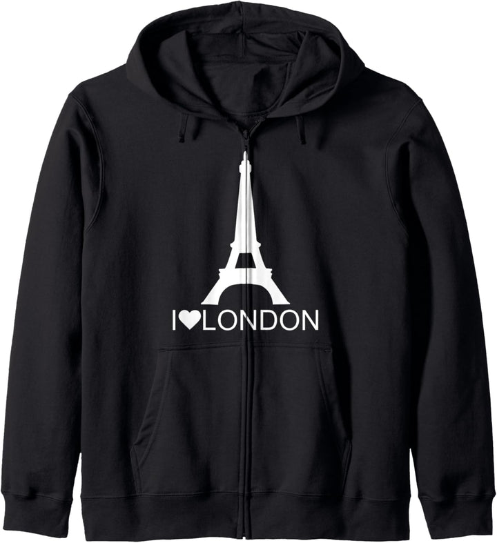 Lustiges Eiffelturm "I LOVE London" Design für den Urlaub Kapuzenjacke
