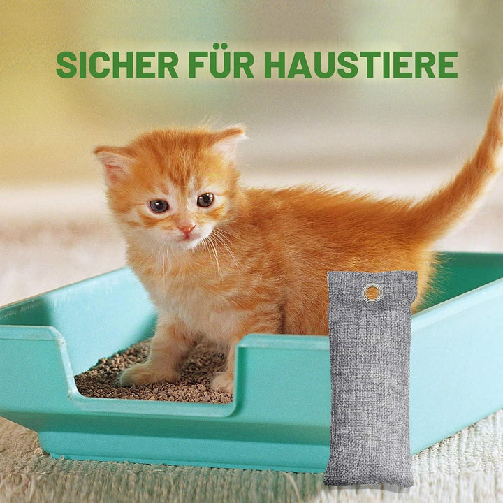 6er-Pack Bambuskohle-Luftreinigungsbeutel, Aktivkohlebeutel Geruchsabsorber, Feuchtigkeitsabsorber,
