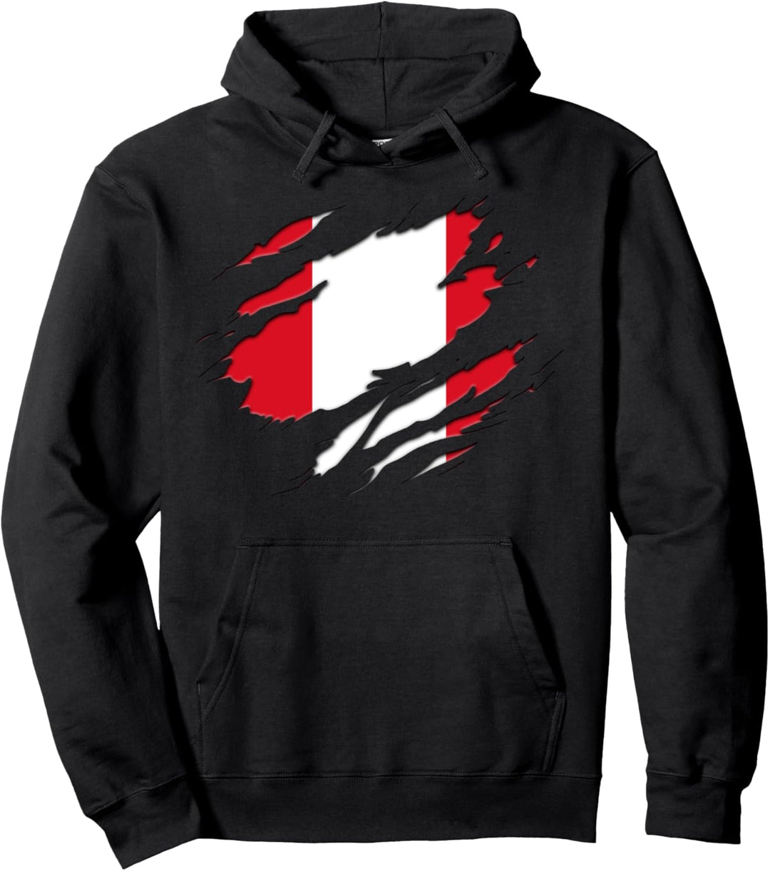Peru Flag Pullover Hoodie