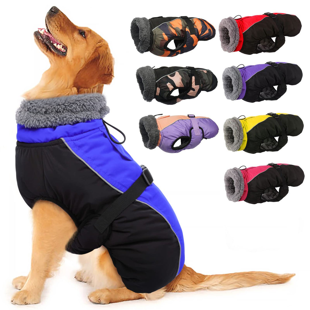 IECOii Hundemantel Winter,Warme Fleece Rollkragen Hundejacke,Wasserdicht Winterjacken Wintermäntel f