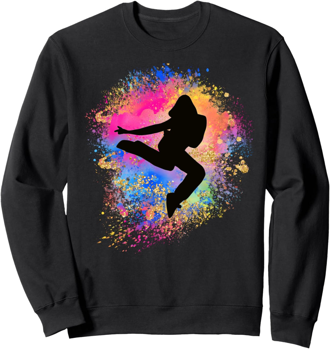 Mädchen Regenbogen Hiphop Dance Female Street Dancer Silhouette Sweatshirt