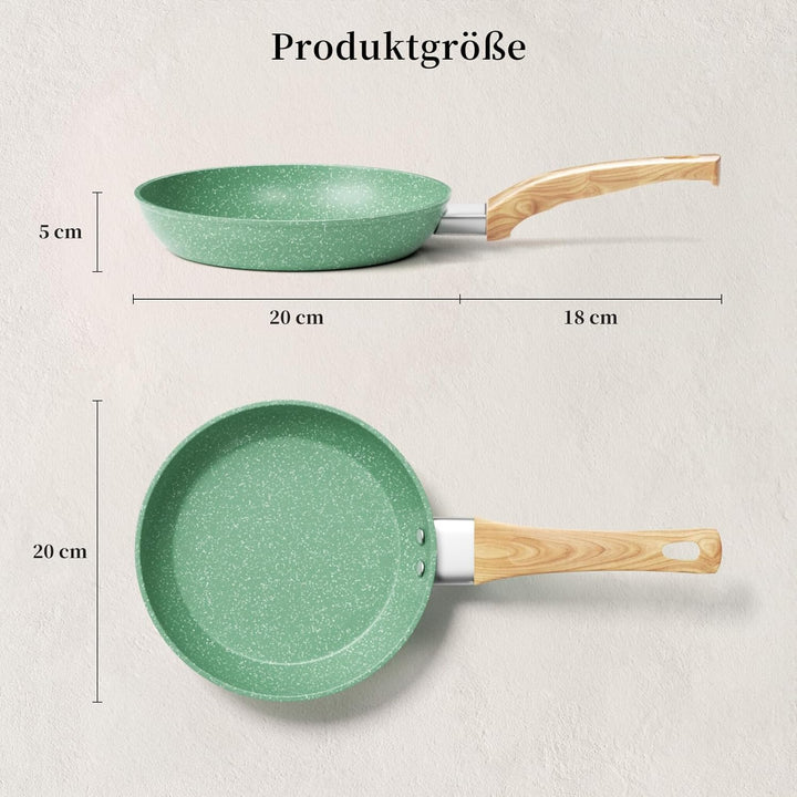 Innerwell Antihaft Bratpfanne 20cm, Pfannen Klein Induktion, Granit Antihaft Beschichtung, PFOA Frei