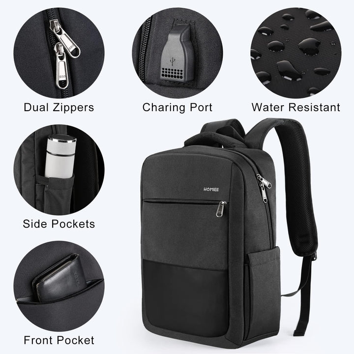 HOMIEE Laptop Rucksack, Herren 15.6 zoll Rucksack, Laptop Schulrucksack Multifunktion Business Noteb