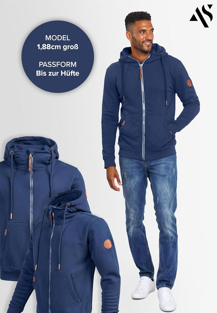 ALESSANDRO SALVARINI Herren Sweatjacke (S-3XL) mit Kapuze - Leicht, Atmungsaktiv, Kapuzenpullover mi