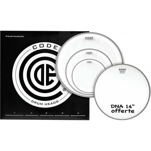 CODE Drumheads Generator Clear Set Rock - 10'', 12'', 16'' + 14''