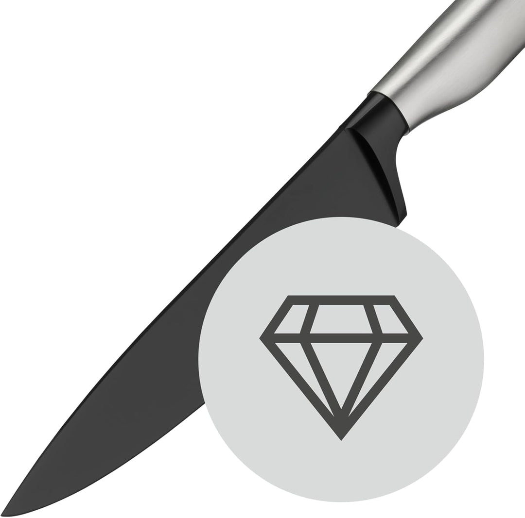 WMF Ultimate Black Kochmesser 34 cm, Made in Germany, Küchenmesser, Diamond Cut, Klinge 20 cm, siche
