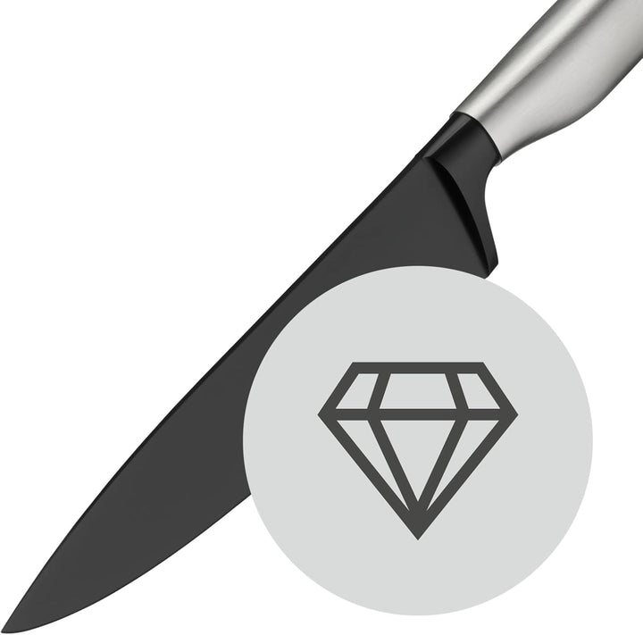 WMF Ultimate Black Kochmesser 34 cm, Made in Germany, Küchenmesser, Diamond Cut, Klinge 20 cm, siche