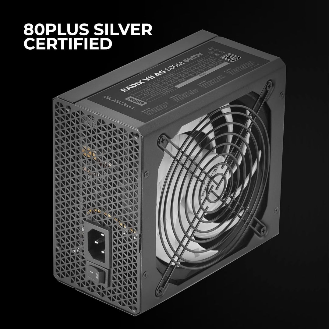 Tacens Radix VII AG 600, Vollmodulares 600W ATX-Netzteil, 10 Jahre Garantie, 80Plus Silver, 87% Wirk