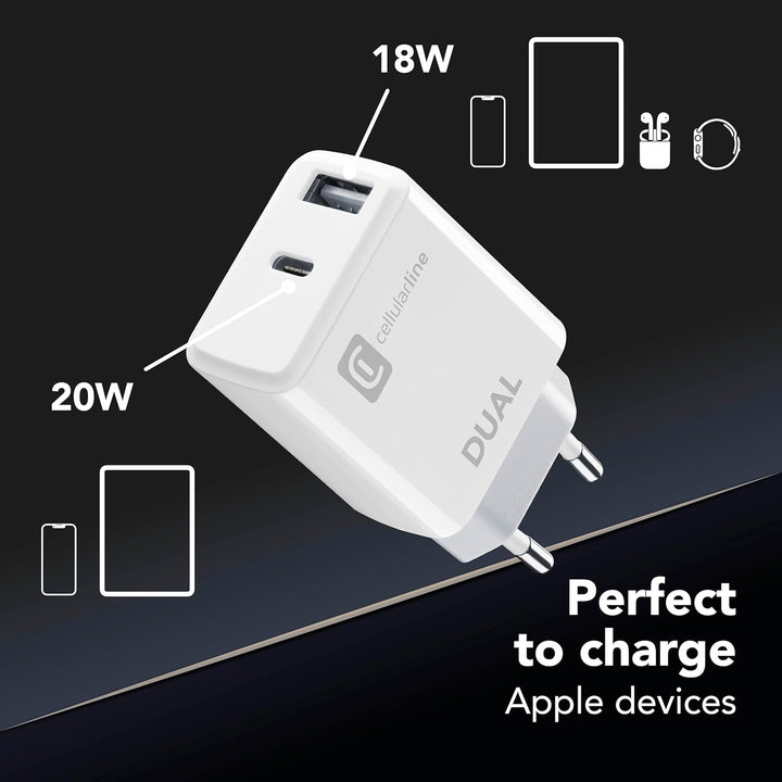 cellularline Dual Charger - iPhone 8 oder Later