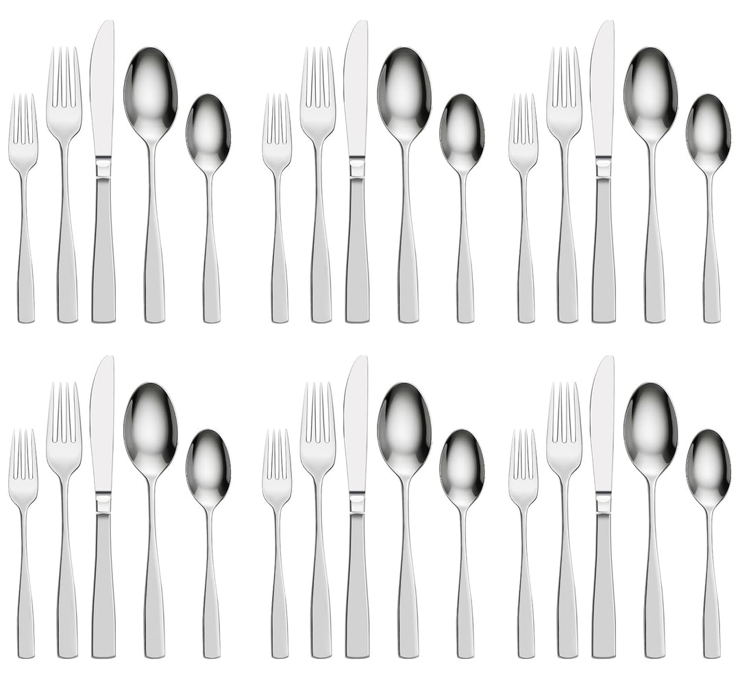 Besteck Set für 6 Personen, 30 teilig Edelstahl Besteckset Spülmaschinenfest, Hochglanzpoliert, Löff