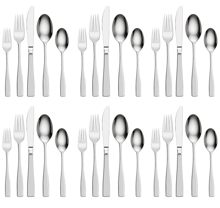Besteck Set für 6 Personen, 30 teilig Edelstahl Besteckset Spülmaschinenfest, Hochglanzpoliert, Löff