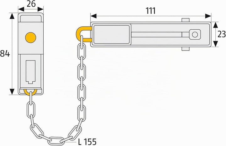 ABUS Abschliessbare Türkette SK78 B braun 03978, Braun
