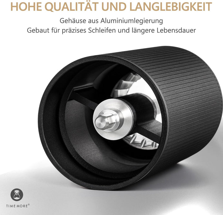 TIMEMORE Chestnut C3s PRO, manuelle Kaffeemühle, Upgrade integriertes Ganzmetallgehäuse, Edelstahl S