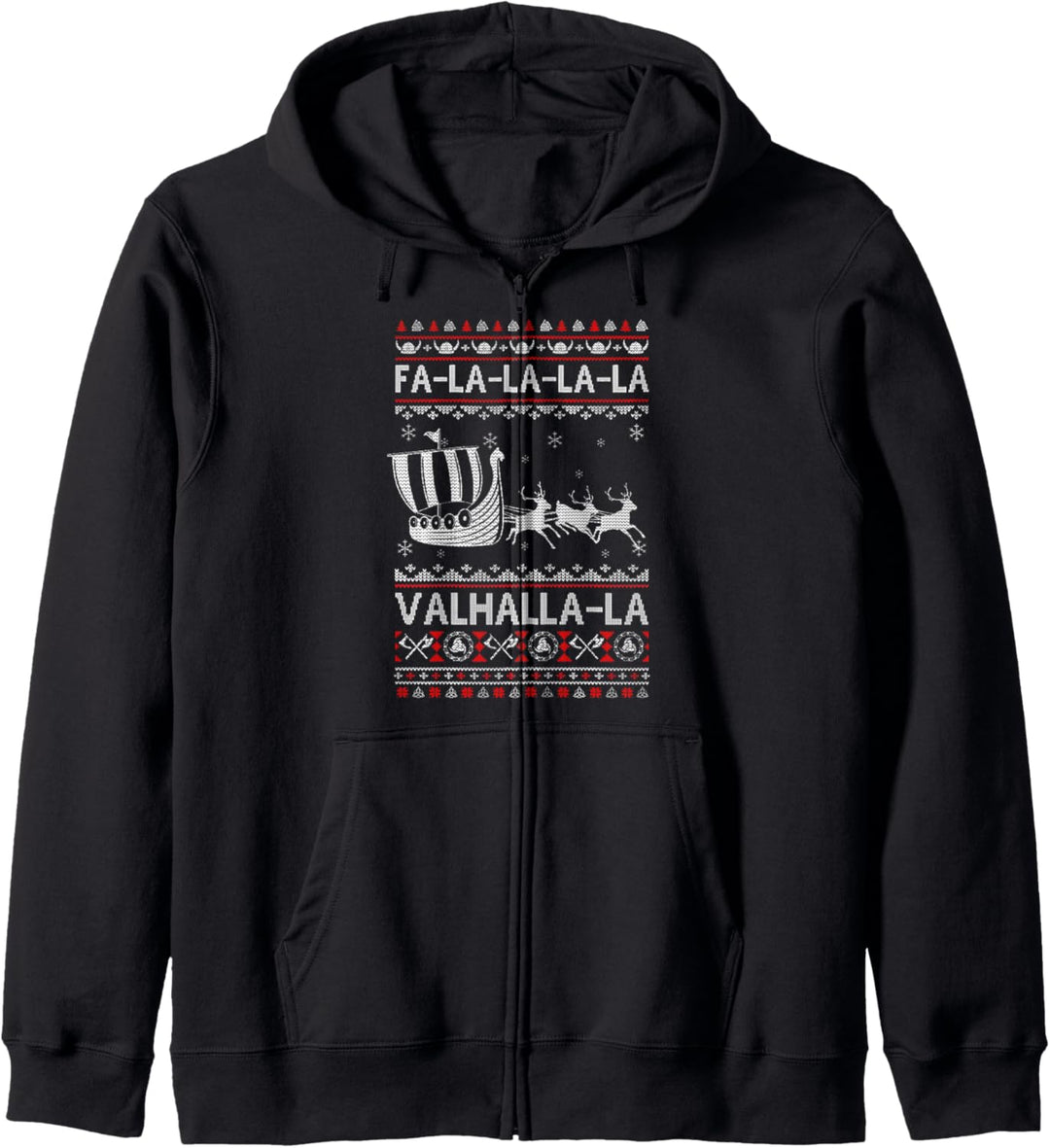 Fa La La Valhalla Wikingerschiff Hässlich Weihnachten Xmas Kapuzenjacke