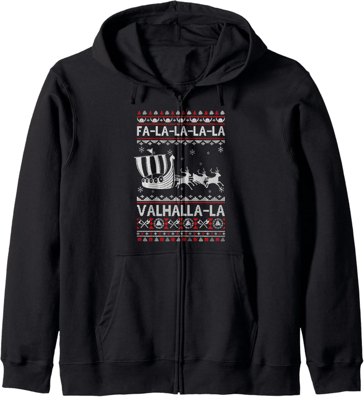 Fa La La Valhalla Wikingerschiff Hässlich Weihnachten Xmas Kapuzenjacke