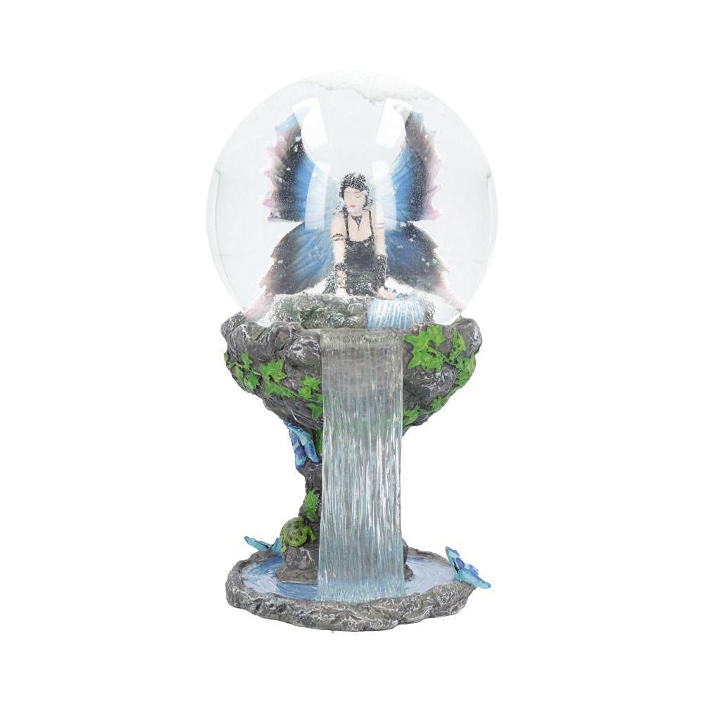Nemesis Now Immortal Flight Anne Stokes Fairy Schneekugel 10 cm, Kunstharz, Grau/Weiss