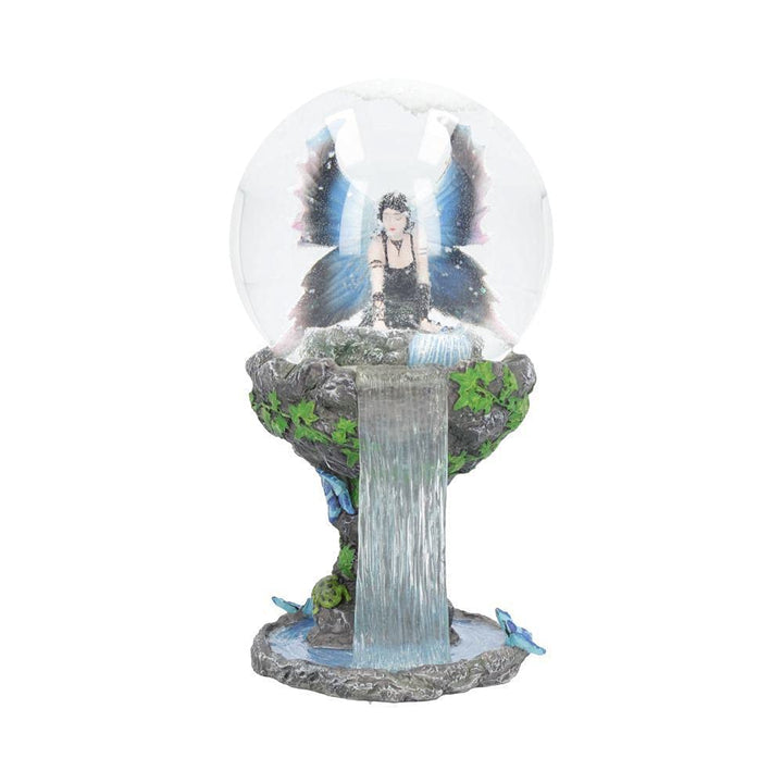 Nemesis Now Immortal Flight Anne Stokes Fairy Schneekugel 10 cm, Kunstharz, Grau/Weiss