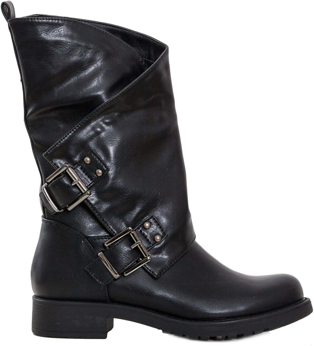Toocool - Stiefel, Damen, niedrig, Biker, Stiefel, Stiefel, Schnallen Amphibien SA9907 41 EU Schwarz