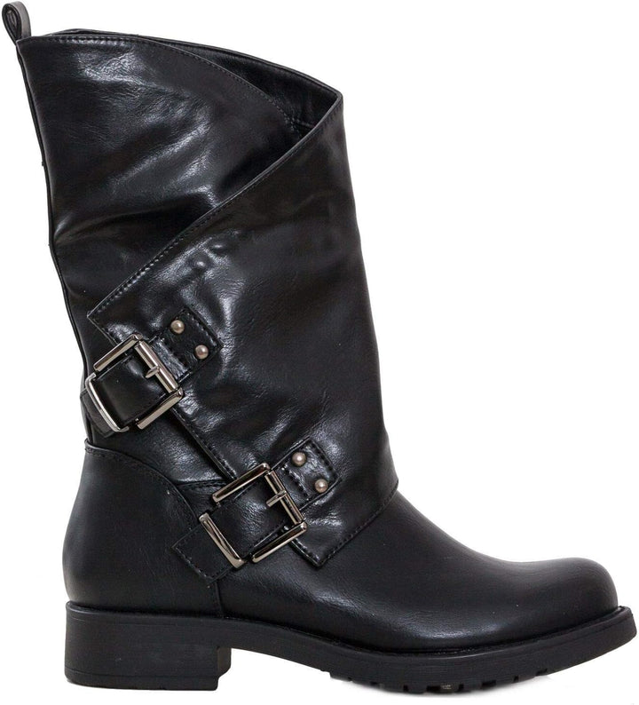 Toocool - Stiefel, Damen, niedrig, Biker, Stiefel, Stiefel, Schnallen Amphibien SA9907 41 EU Schwarz