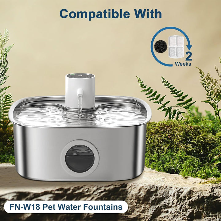 12 Packungen Filter Katzenbrunnen kompatibel mit FEELNEEDY 8L Edelstahl Katzenbrunnen FN-W18 (Modell