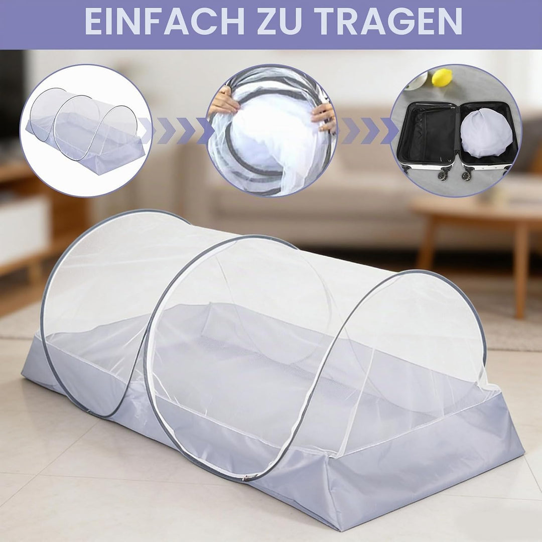 Moskitonetz Bett, Pop Up Moskitonetz Bettzelt Faltbares für Einzelbett, Kinder, Outdoor-Camping, Rei