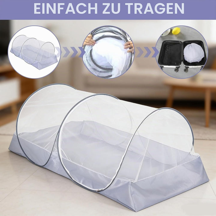 Moskitonetz Bett, Pop Up Moskitonetz Bettzelt Faltbares für Einzelbett, Kinder, Outdoor-Camping, Rei